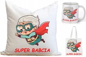 Gadżety dla niej i dla niego - Zestaw z Nadrukiem Dzień Babci Poduszka Kubek i Torba Super Babcia - miniaturka - grafika 1