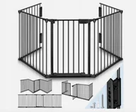 Zabezpieczenia dla dzieci - KIDUKU METALOWA KRATKA KOMINKOWA 480CM CZARNA Z DRZWICZKAMI ZABEZPIECZAJĄCA - miniaturka - grafika 1