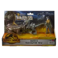 Figurki dla dzieci - Zestaw figurek Jurassic World Człowiek + dinozaur, Velociraptor - miniaturka - grafika 1