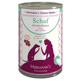 Herrmann's Menu, 6 x 400 g - Jagnięcina z biopłatkami owsianymi - Mokra karma dla psów - miniaturka - grafika 1