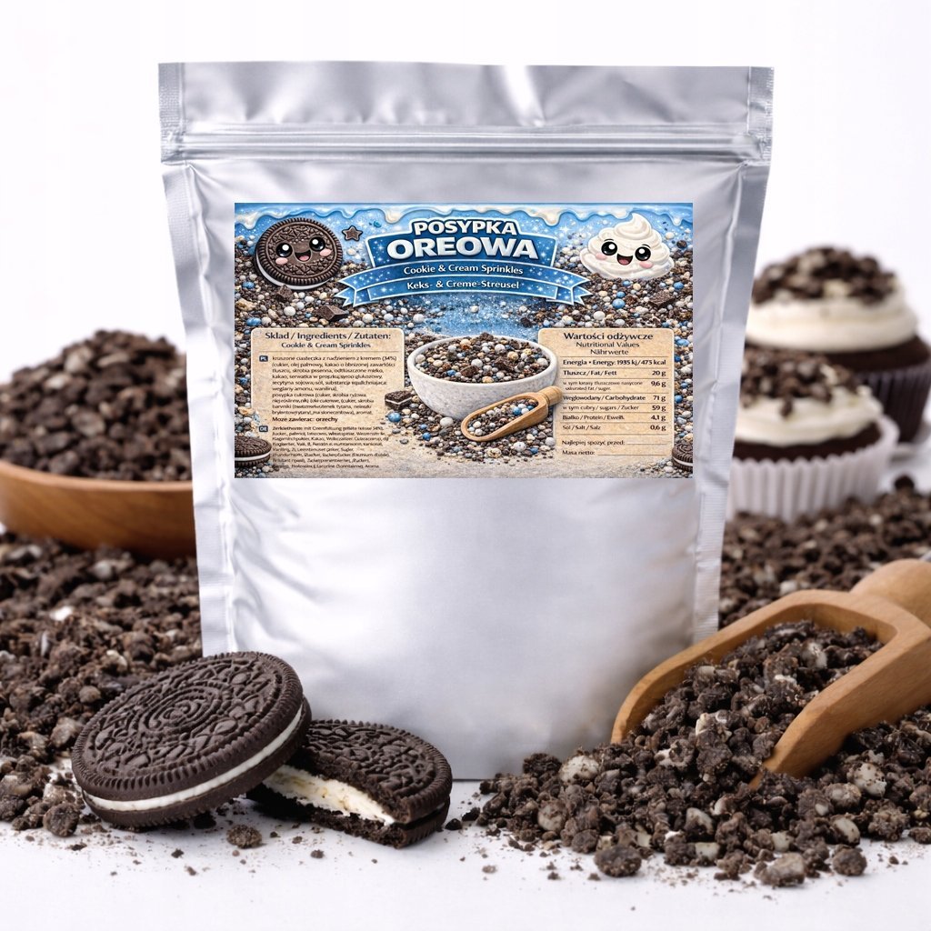 Posypka Oreo - ciasteczkowa kruszonka do tortu, deserów i lodów 50g