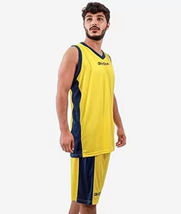 Givova Męski zestaw do koszykówki, żółty/niebieski, S - Zestawy męskiej odzieży sportowej - miniaturka - grafika 1