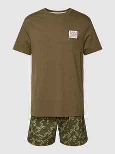 T-shirt z naszywką z logo - Piżamy męskie - miniaturka - grafika 1