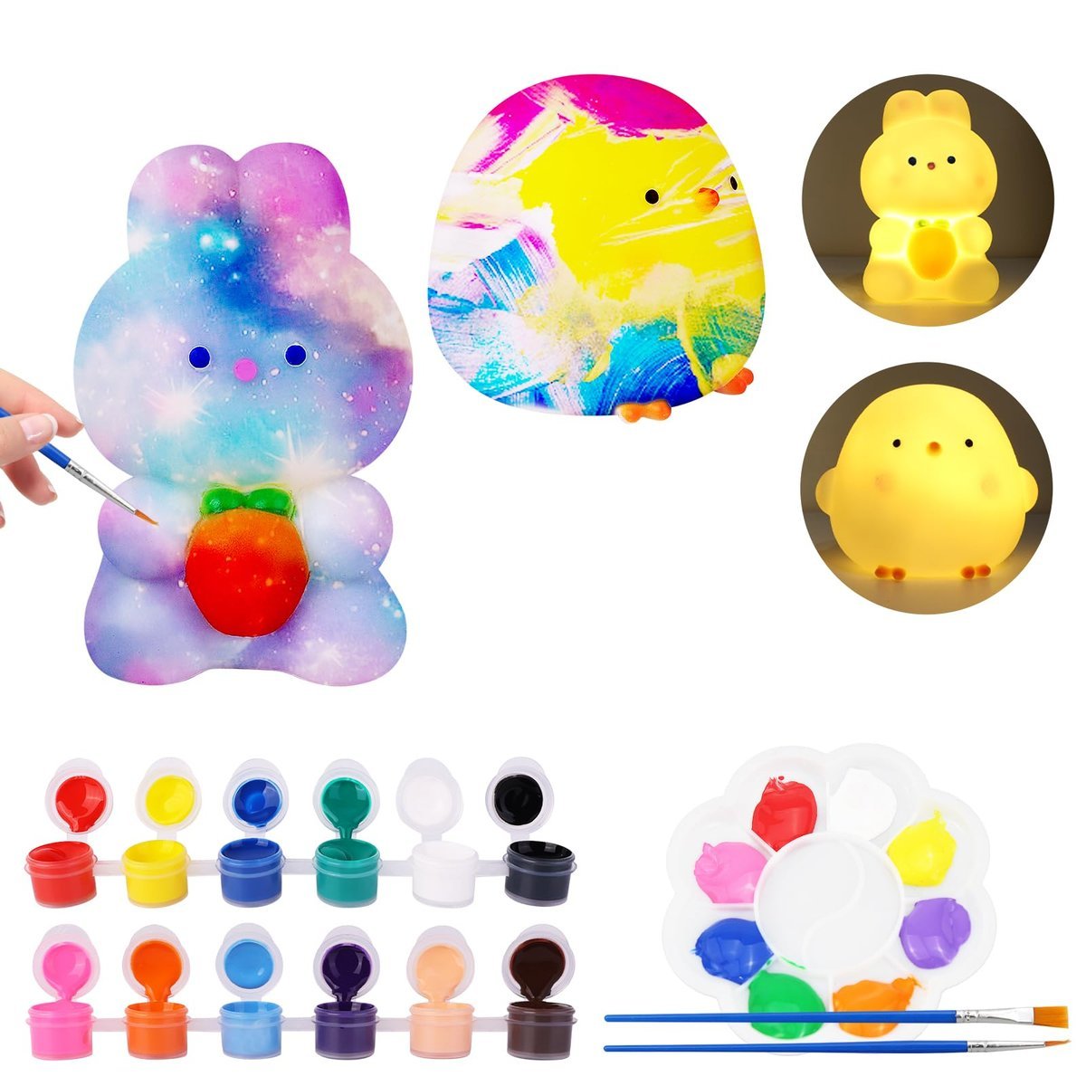 Prezent Wielkanocny Zestaw DIY z Lampką Nocną Malowanie Dla Dzieci 3–14 lat