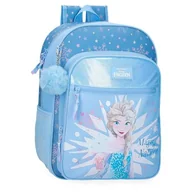 Plecaki szkolne i tornistry - Joumma Bags Disney Frozen Magic Ice plecak dziecięcy, niebieski, wykonany z poliestru, regulowane paski na ramię dla wygodnego przenoszenia, różne przegrody, z brelokiem z pomponem, niebieski, - miniaturka - grafika 1