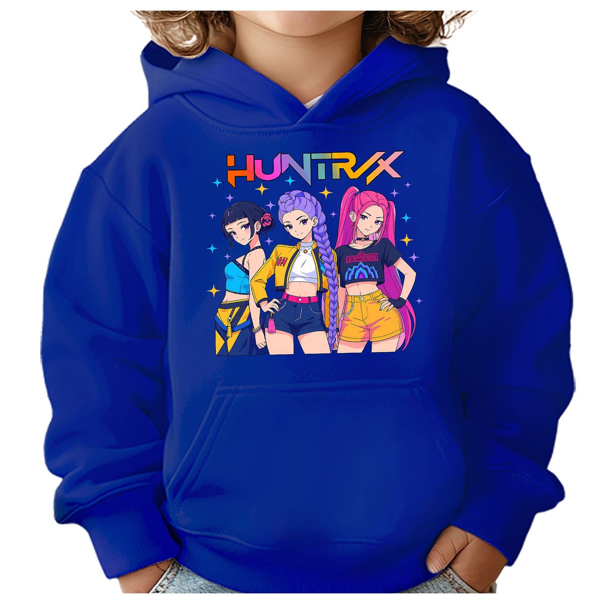 BLUZA DZIECIĘCA KPOP DEMON HUNTERS HUNTRIX 110-116 Z KAPTUREM BAWEŁNIANA