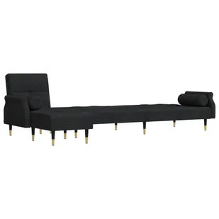Sofa rozkładana L, czarna, 271x140x70 cm, aksamit Lumarko! - Narożniki - miniaturka - grafika 5