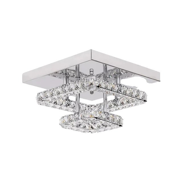 Lampa sufitowa, konstrukcja wpuszczana, oprawa ze stali nierdzewnej, L27xW27cmA, ciepła biel