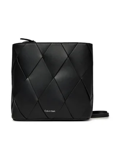 Calvin Klein Torebka Ck Woven Square Crossbody K60K612991 Czarny - Torebki damskie - miniaturka - grafika 1