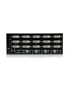 4 PORT DVI USB KVM SWITCH StarTech.com 4 Port Dreifach Monitor DVI USB KVM Switch mit Audio und USB 2.0 Hub - Tripel Monitor KVM Umschalter SV431TDVIUA - Przełączniki KVM - miniaturka - grafika 1
