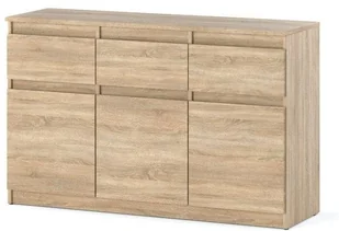 Komoda Nowoczesna 120cm Z 3 Szufladami 120cm Młodzieżowa Sonoma Dąb Wotan - Komody - miniaturka - grafika 1