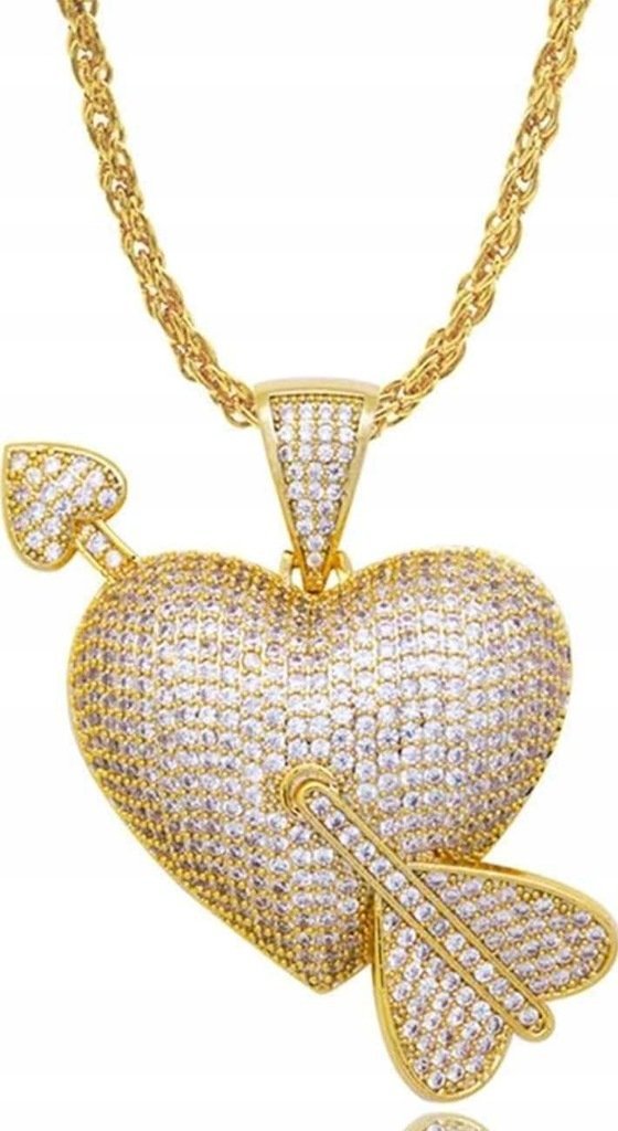 Naszyjnik wisiorek chain strzała serce heart złote streetwear y2k prezent