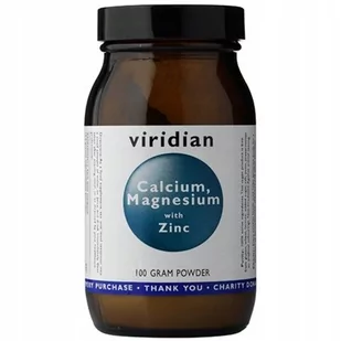 Viridian Wapń, magnez, cynk (100g) suplement diety Viridian 5060003593126 - Pozostałe kosmetyki - miniaturka - grafika 1