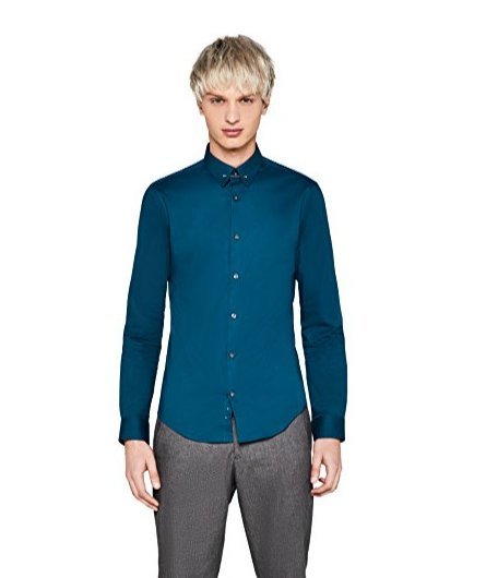 Find Koszula męska bawełna SkinnyFit długi turkus S