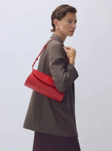 Reserved - Skórzana torebka baguette - czerwony - Torebki damskie - miniaturka - grafika 1