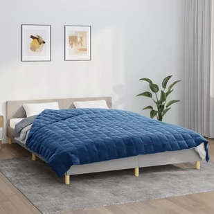 vidaXL Koc obciążeniowy, niebieski, 200x220 cm, 13 kg, tkanina - Koce - miniaturka - grafika 1