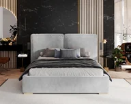 Łóżka - Łóżko tapicerowane BRISTOL z pojemnikiem i stelażem podnoszonym - 160x200 - SZTRUKS - Pudrowy róż - miniaturka - grafika 1