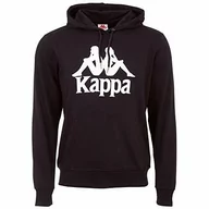 Bluzy męskie - Kappa Męska bluza Taino Authentic | bluza z kapturem, styl retro, sweter z długim rękawem, krój regular fit, rozmiar S-XXL czarny Caviar xxl 705322 - miniaturka - grafika 1