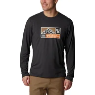 Bluzy sportowe męskie - Koszulka sportowa z długim rękawem Tech Trail Long Sleeve Graphic - czarna - miniaturka - grafika 1