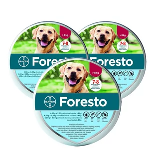 Bayer BAYER Foresto Obroża przeciw kleszczom i pchłom dla psów powyżej 8kg x3 53955-uniw - Artykuły przeciw pasożytom - miniaturka - grafika 1