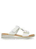 Klapki i japonki damskie - Rieker Klapki V0636-80 Biały - miniaturka - grafika 1