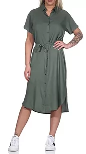 Vero Moda Kobiety Vmbumpy Ss Calf Sukienka, Zielony, L - Sukienki - miniaturka - grafika 1