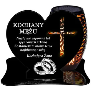 ZNICZ SOLARNY LED WIECZNY PODSTAWKA NA CMENTARZ GRÓB Krzyż EFEKT PŁOMIENIA DLA MĘŻA - Lampiony i znicze - miniaturka - grafika 1