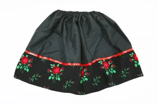 SPÓDNICZKA ŁOWICZANKA LUDOWA PONGEE CZARNA 98-110 - Sukienki i spódniczki dla dziewczynek - miniaturka - grafika 1