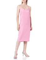 Sukienki - Vila Women's VIAMAZED S/L Slip Dress/Sukienka damska, fuksja różowa, 36 - miniaturka - grafika 1