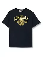Koszulki męskie - Lonsdale Męski t-shirt Staxigoe, granatowy/żółty, L - miniaturka - grafika 1