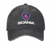 Czapki i chusty sportowe męskie - Czapka z daszkiem Scania Czarna Samochód Car prezent - miniaturka - grafika 1