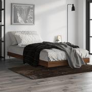 Łóżka - Rama łóżka, brązowy dąb, 100x200 cm, materiał drewnopochodny Lumarko! - miniaturka - grafika 1