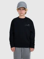 Bluzy dla chłopców - 4F Bluza dresowa nierozpinana bez kaptura chłopięca - czarna 122 (6-7 lat) - miniaturka - grafika 1