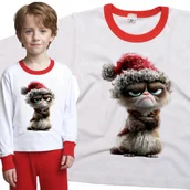 Piżamy dla dziewczynek - Piżama dziecięca Grumpy Cat Foch Obrażony Kot Śmieszne Święta 98/104 - VoloDonum - miniaturka - grafika 1