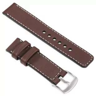 moVear uStrap C1 Skórzany pasek do Garmin Fenix 6S / 5S - Pro, Plus, Solar (koperta 42mm) z adapterem QuickFit 26mm | Brązowy ze srebrnym przeszyciem - Akcesoria do pulsometrów i zegarków sportowych - miniaturka - grafika 1