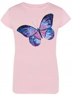 Koszulki i topy damskie - T-Shirt damski modny nadruk kolorowy motyl R.XL - miniaturka - grafika 1