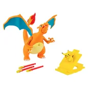 Figurki dla dzieci - Bandai - Pokémon - Funkcjonalna figurka Dracaufeu Deluxe 15 cm + 1 figurka Pikachu 5cm - JW2731 - miniaturka - grafika 1