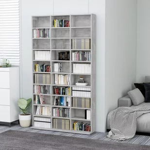 vidaXL Szafka na płyty CD, szarość betonu, 102x16x177,5 cm, płyta vidaXL - Pudełka i akcesoria na płyty CD - miniaturka - grafika 1