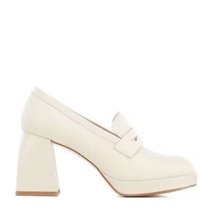 Czółenka ze skóry na platformie klasyczne - Półbuty męskie - miniaturka - grafika 1