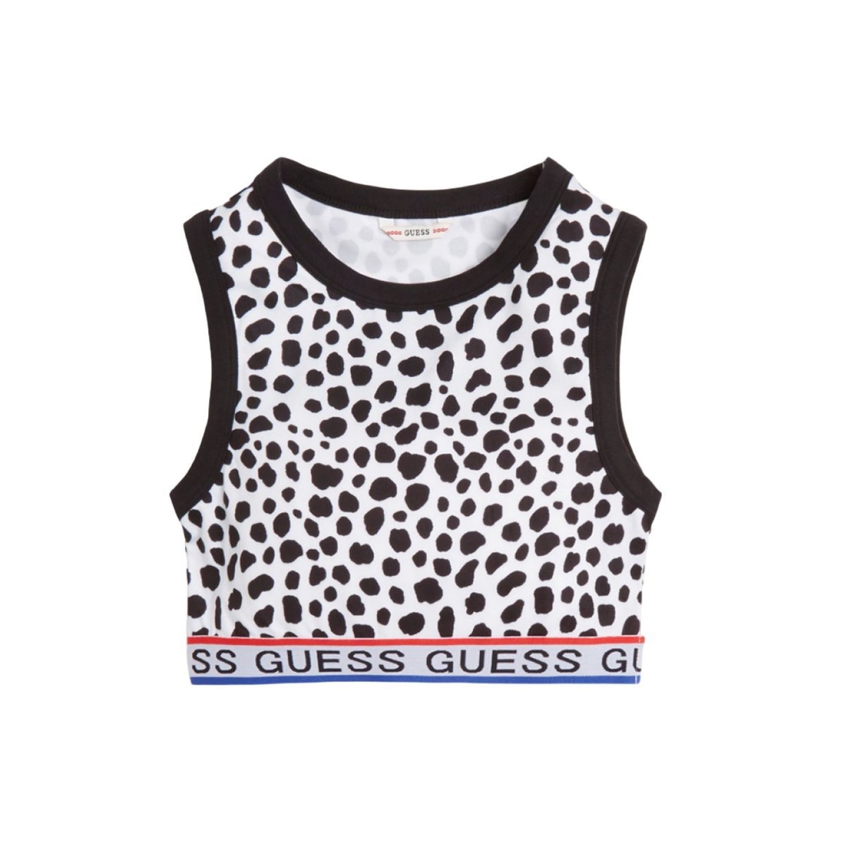 Koszulka dziecięca Guess crop top w cętki-128