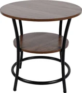 Ławy i stoliki kawowe - Stolik kawowy okrągły loft fi 56x55cm orzech - miniaturka - grafika 1