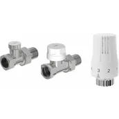 Zawory i kraniki - Mexen G01 zestaw termostatyczny prosty, nikiel - W914-012-918-01 - miniaturka - grafika 1