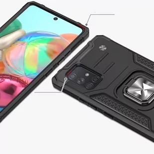 Wozinsky Ring Armor pancerne hybrydowe etui pokrowiec + magnetyczny uchwyt Samsung Galaxy A71 5G srebrny - Etui i futerały do telefonów - miniaturka - grafika 2