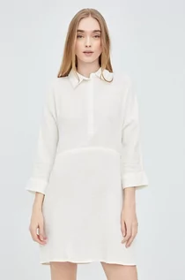 Sukienki - JDY sukienka bawełniana kolor beżowy mini oversize - grafika 1