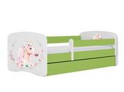 Łóżka dla dzieci i młodzieży - Łóżko dla dziecka, barierka, Babydreams, konik, zielone - miniaturka - grafika 1