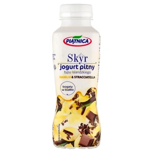 Piątnica Skyr jogurt pitny typu islandzkiego wanilia & stracciatella 350 g - Kefiry, jogurty, maślanki - miniaturka - grafika 1
