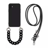 Etui i futerały do telefonów - Crossbody Chain 2w1 etui z paskiem na szyję i łańcuchem do iPhone 12 Pro Max (Black) - miniaturka - grafika 1