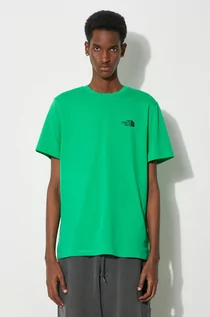 Koszulki męskie - The North Face t-shirt M S/S Simple Dome Tee męski kolor zielony z nadrukiem NF0A87NGPO81 - grafika 1