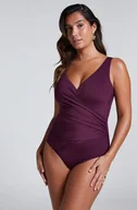 Stroje kąpielowe - Hunkemöller Kostium kąpielowy Shaping Shell Mesh Fioletowy - miniaturka - grafika 1