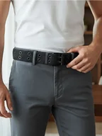 Paski - Sinsay - Regulowany pasek z metalowymi oczkami - czarny - miniaturka - grafika 1